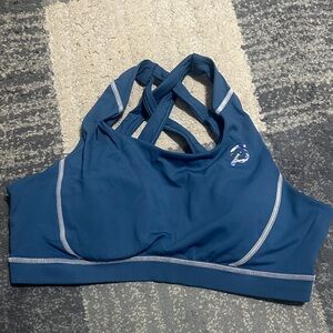 Peloton Navy Sports Bra with White Accents